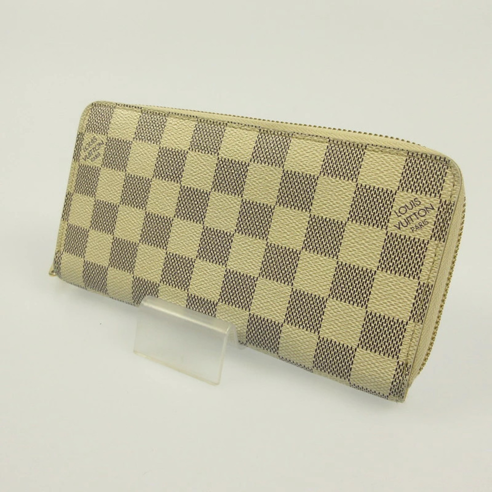 LOUIS VUITTON Damier Azur White Zippy Wallet Long